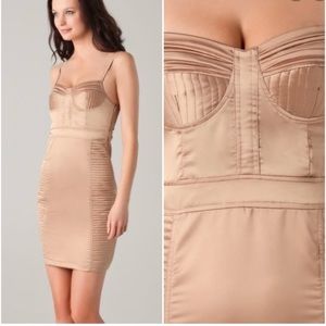 Oscar the Third Corset Dress in Nude 100% Silk Sz S